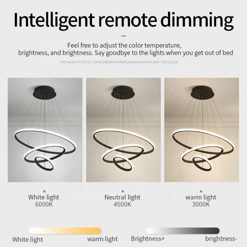 Luxury Modern Chandelier Ring Indoor Living Room Hanging Lighting for Hotel Bedroom Pendant Lights Chandeliers
