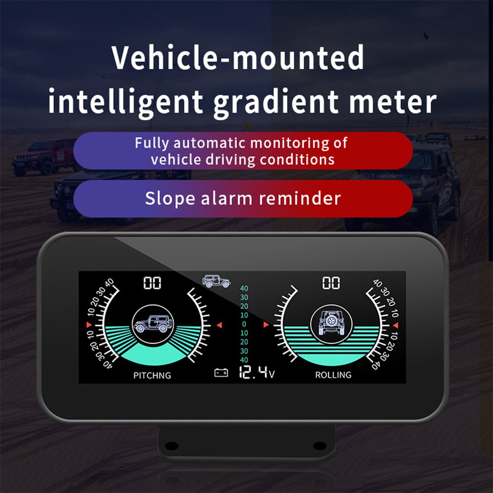 ELING Digital Inclinometer Clinometer Car Head up Display Angle Slope Meter With Volt Monitoring for Off-Road Vehicles for Auto