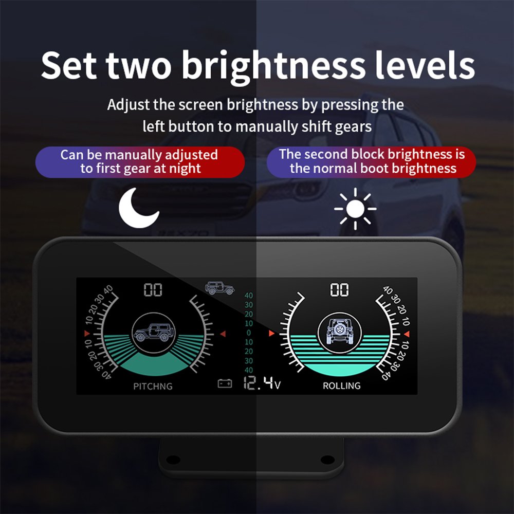 ELING Digital Inclinometer Clinometer Car Head up Display Angle Slope Meter With Volt Monitoring for Off-Road Vehicles for Auto