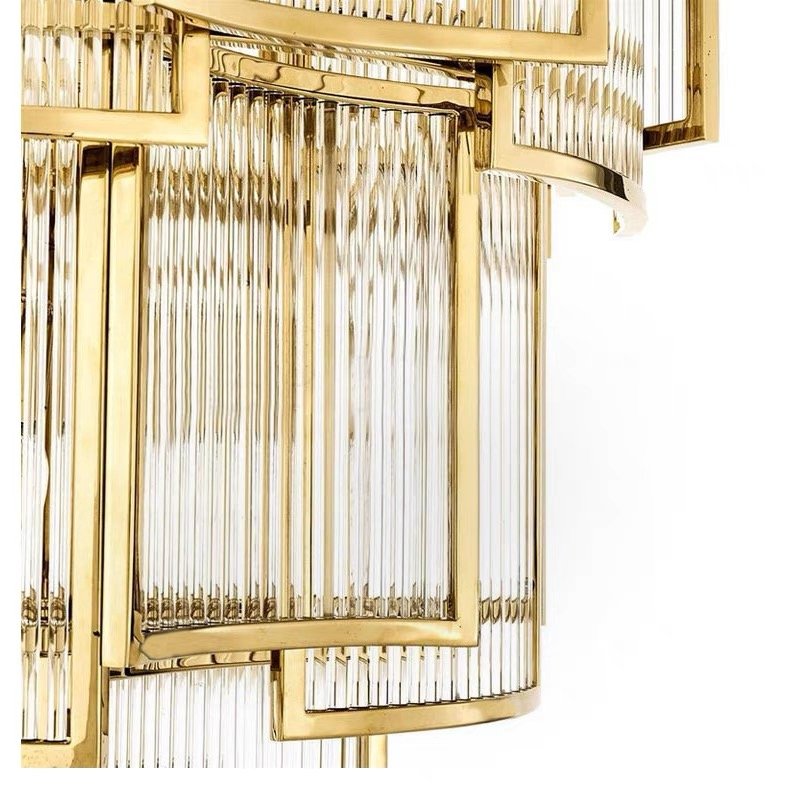 Modern Luxury Decorative Villa Building Living Room Clear Glass Chandelier Pendant Light