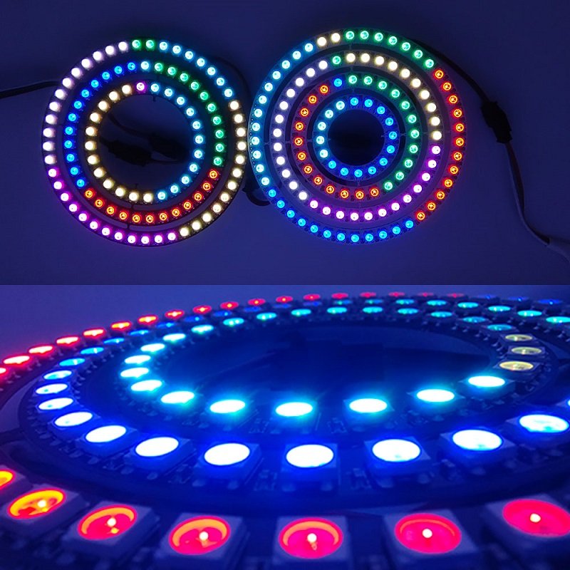 OEM RGBIC WS2812 Ring LED WS2812 8 16 24 35 45 128 LEDs Circle Pixel Light Black White PCB Board DIY 5V WS2812B LED Ring