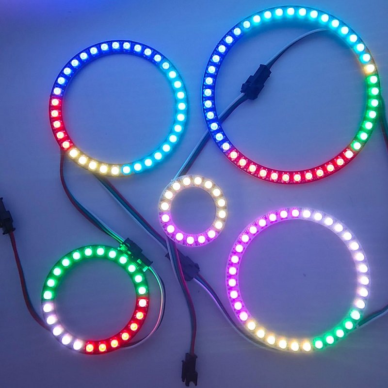 OEM RGBIC WS2812 Ring LED WS2812 8 16 24 35 45 128 LEDs Circle Pixel Light Black White PCB Board DIY 5V WS2812B LED Ring