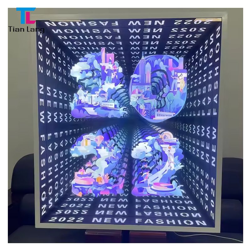 Factory Direct Selling New Mirror Acrylic Bedroom Decor Blue Neon Mirror Led 3d Infinity Mirror Custom