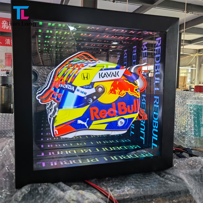 Factory Direct Selling New Mirror Acrylic Bedroom Decor Blue Neon Mirror Led 3d Infinity Mirror Custom