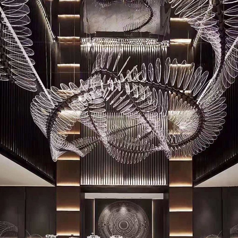Factory Direct Sale Commercial Space Modern Project Custom Hotel Ktv Sales Department Foyer Led Chandelier