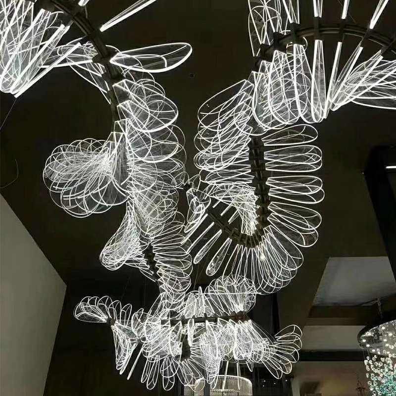Factory Direct Sale Commercial Space Modern Project Custom Hotel Ktv Sales Department Foyer Led Chandelier