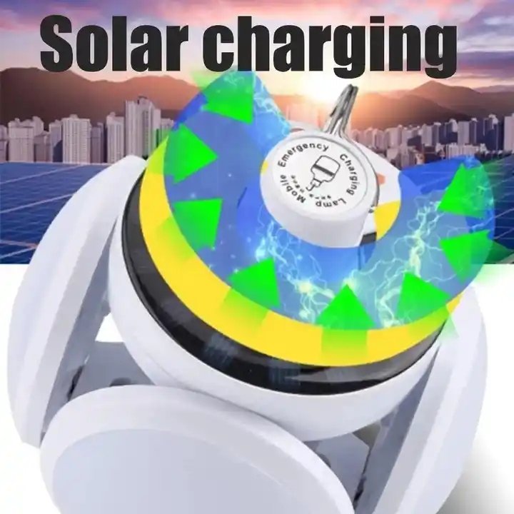 Solar Night Light Football Bulbs Rechargeable Light with Led Lantern Folding with Cable for Garden Office Tent Carton Led Bulb