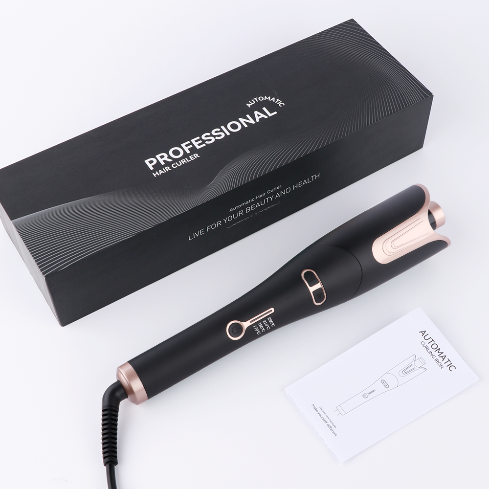 Professional LCD Display Negative Ceramic Curling Wand Hair Auto Rotating Electric Hair Curler Fast Style Tools