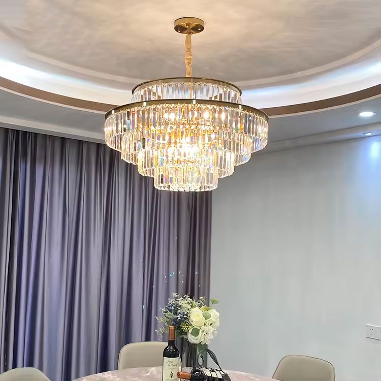 Metal Plating Gold Crystal Ceiling Lights Living Room Hotel Lobby Luxury Modern Chandelier Lighting