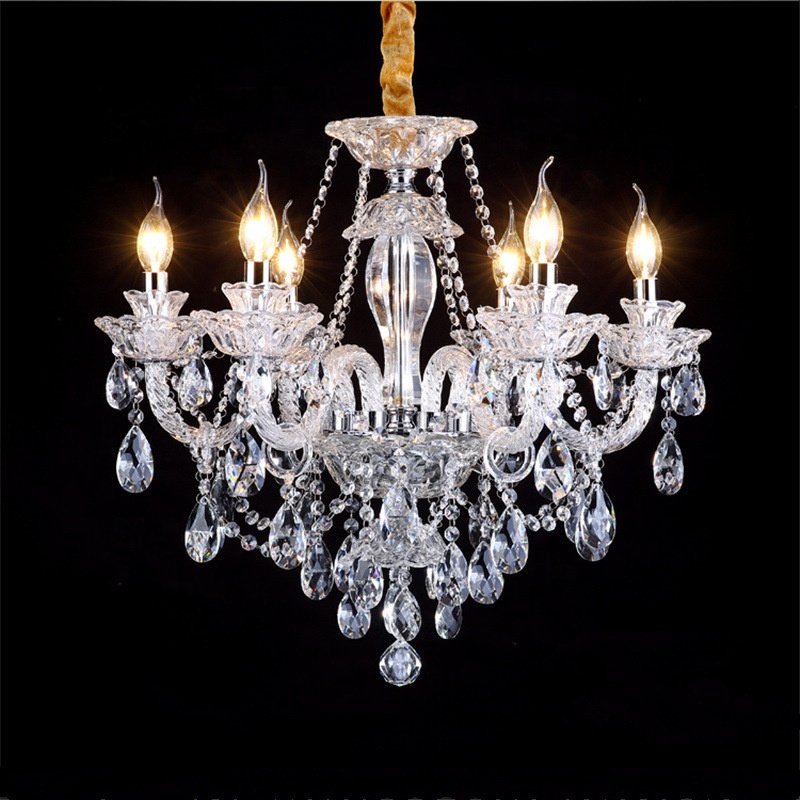 American Crystal Pendant Light Restaurant Living Room Bedroom Chandelier Ceiling Light Luxury Villa Hotel Hall Chandelier