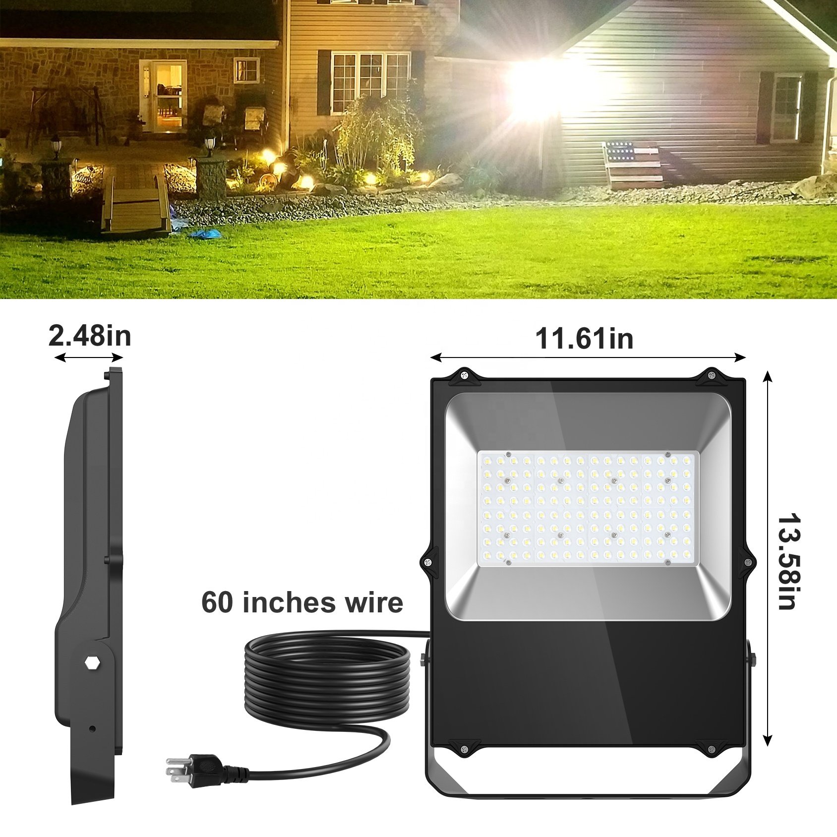 Led Floodlight Ip65 Outdoor Fixture ETL Listed 100w 200w 400w Led Flood Lights Led 150w Flood Light for Yard Garden Playground