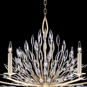 Factory Suppliers Modern Design Indoor K9 Crystal Flower Chandelier Hotel Villa Gold Metal Hanging Crystal Chandelier
