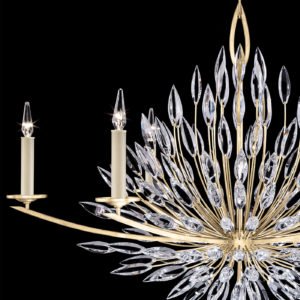 Factory Suppliers Modern Design Indoor K9 Crystal Flower Chandelier Hotel Villa Gold Metal Hanging Crystal Chandelier