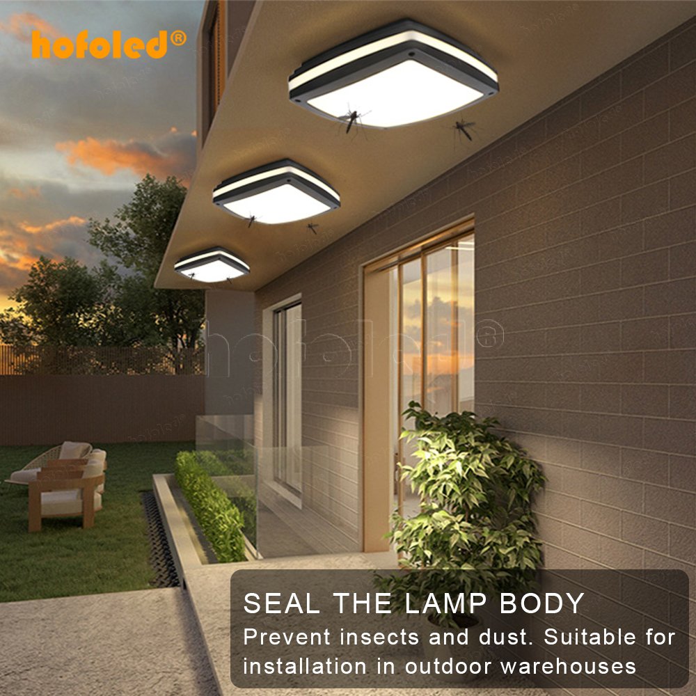 Smart Home Living Room Moisture-proof Surface Mount Indoor Waterproof Aluminum Ceiling Bulkhead Lighting IK10 Outdoor Wall Lamps