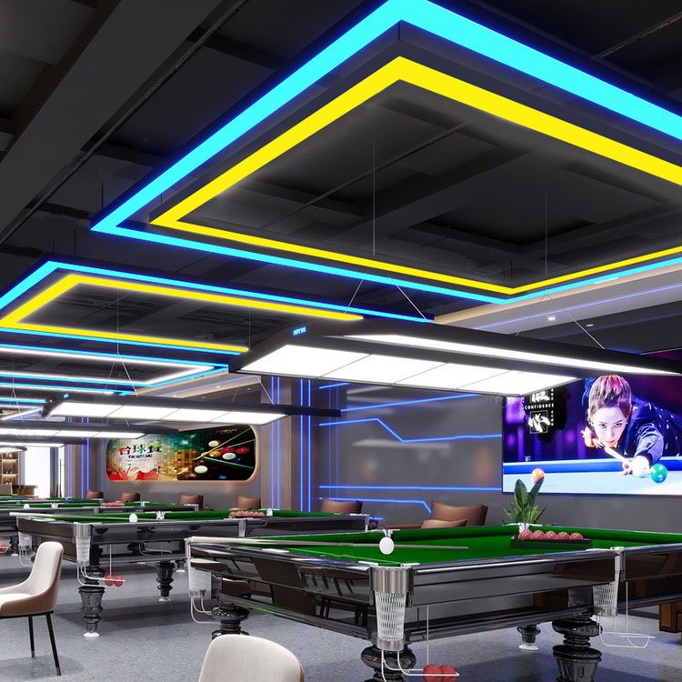 Modern Led Square Linear Lamp 3Cct Chandelier Aluminum Shadowless Billiard Table Lights Led Snooker Pool Linear Light