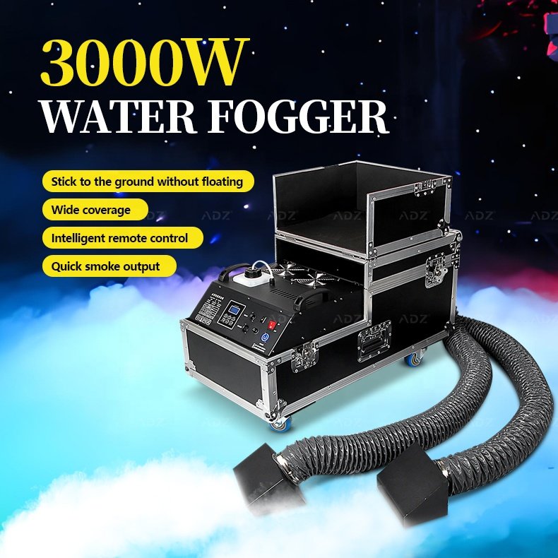 ADZ 2000w 3000W 4000w Water Low Lying Fog Machine DMX Smoke Hazer Machine With Flight Case Stage Performance Mist Haze Machine