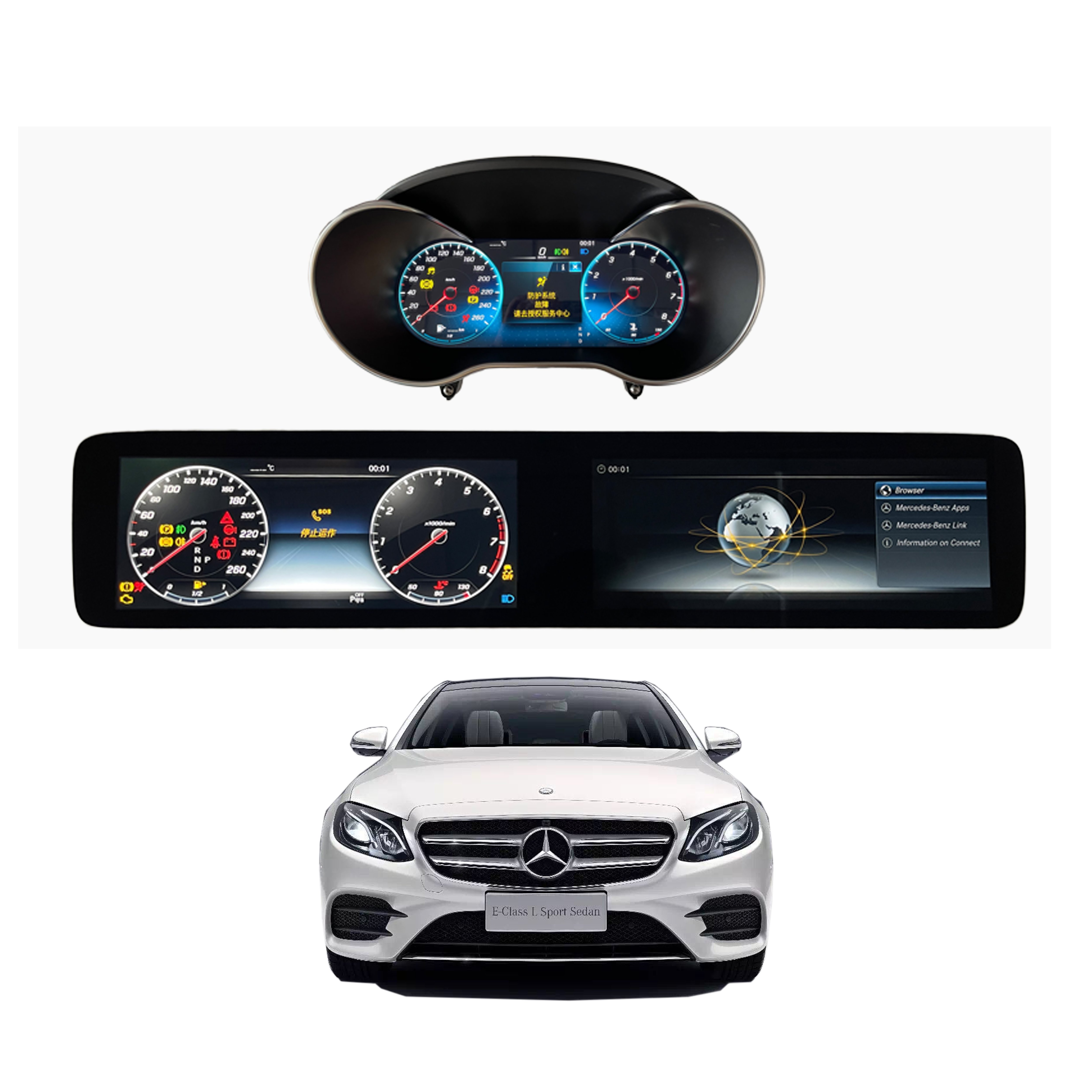 Mercedes-benz Dashboard W205W213 Multi-functional GPS Upgrade to the Original Automotive Installation