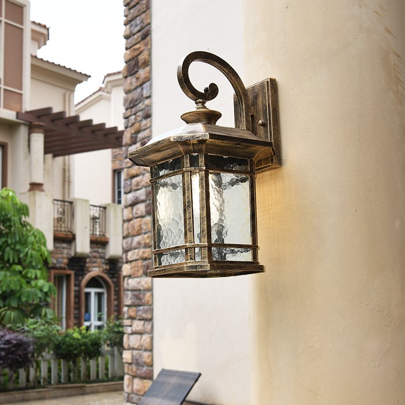 Exteriors Light Wall Aluminium Waterproof IP65 Anti-Rust Matte Bronze Front Porch Light with Glass Outdoor Wall Light