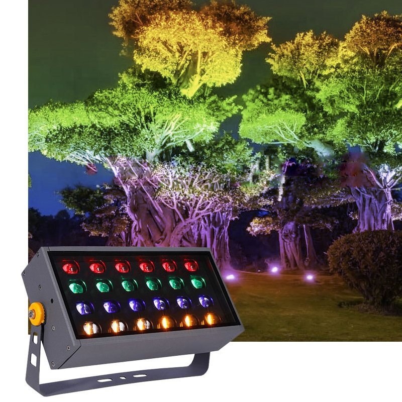 DMX512 RDM Wireless Control LED Wall Washer RGB Color Dimmable Stage Floodlight for Weddings, Shows, Concerts and Event Lighting