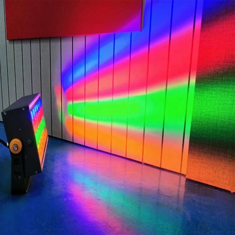DMX512 RDM Wireless Control LED Wall Washer RGB Color Dimmable Stage Floodlight for Weddings, Shows, Concerts and Event Lighting