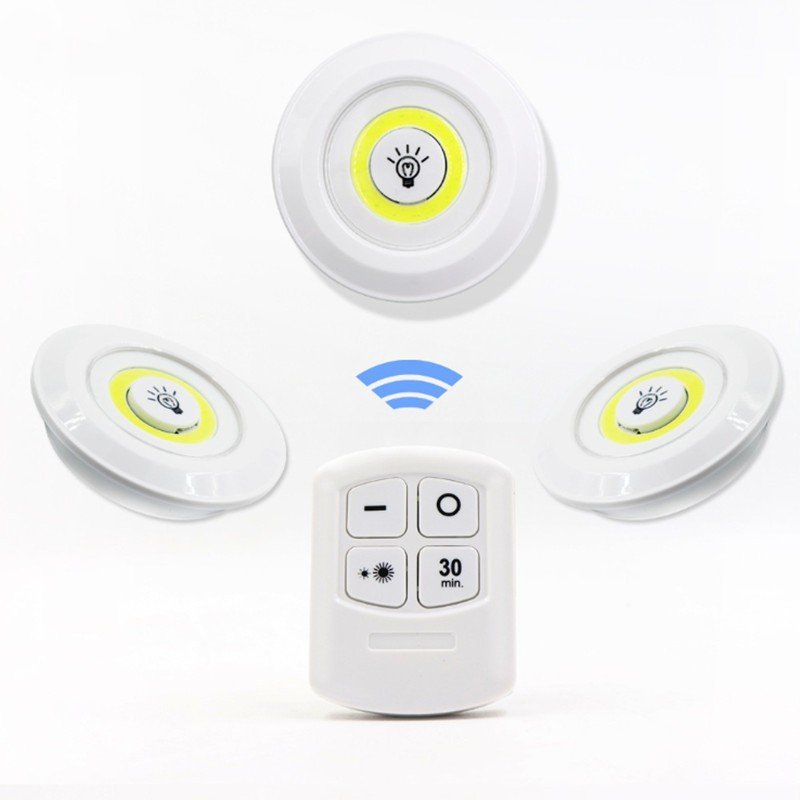 New Dimmable Cabinet Bottom Light with Remote Control Cob LED Wall Lamp Wardrobe Bathroom Lighting Night Light