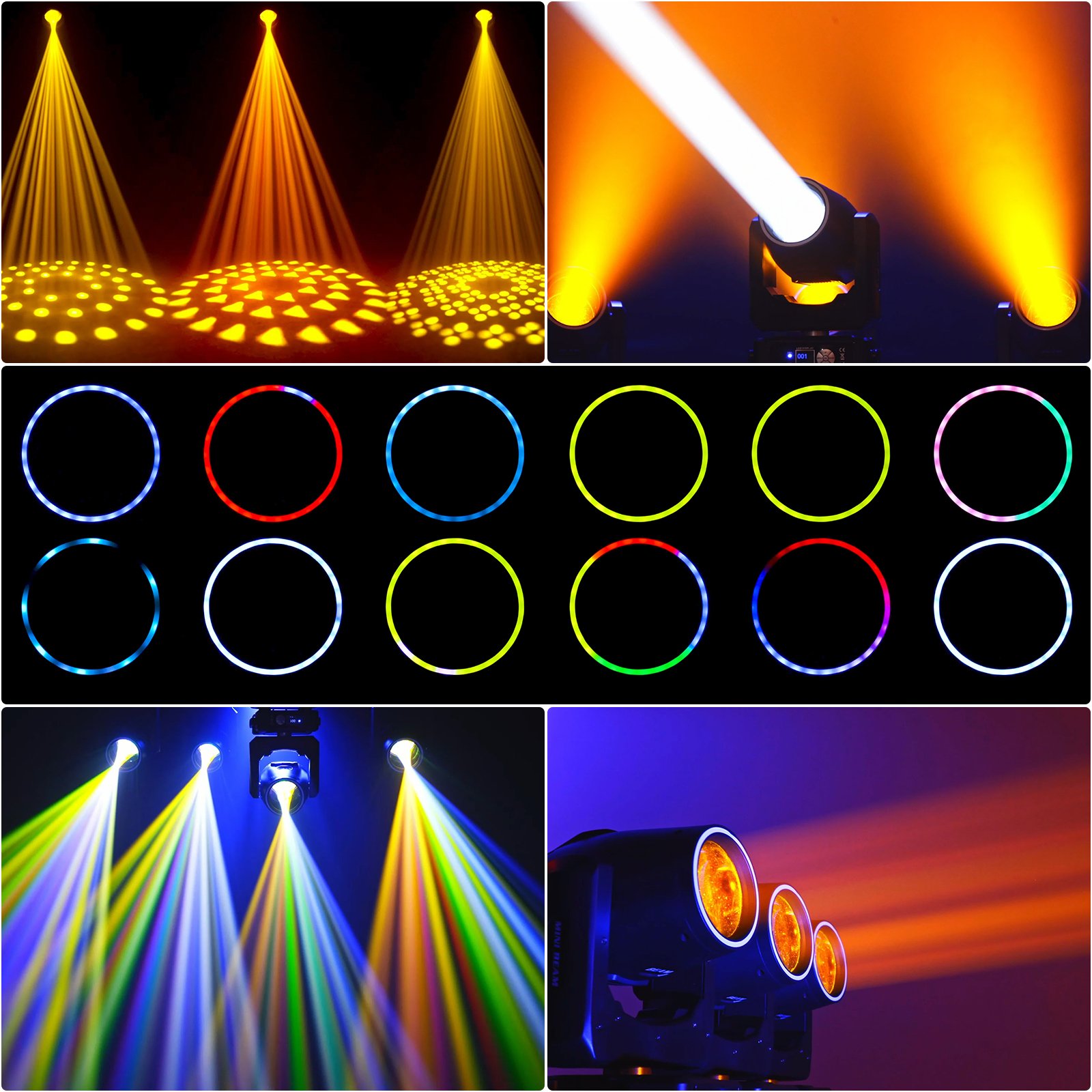 Mini 230W 15 Gobo Zoom Moving Head Lights for Stage Disco DJ Mobile Colorful Fogging Beam Lighting