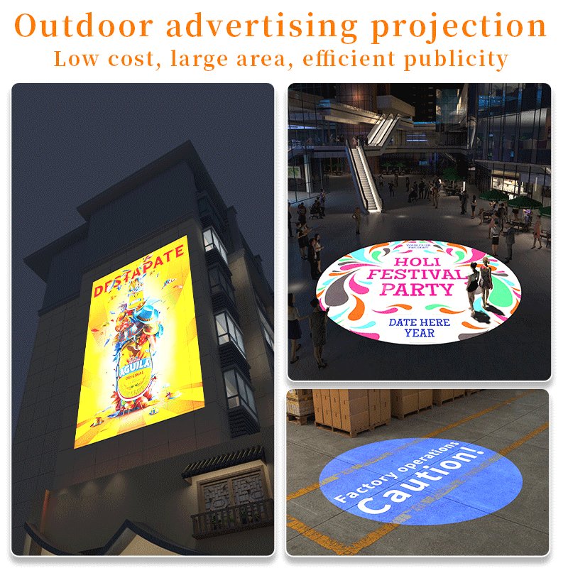 Free Custom Logo Gobo Projector Advertising Lights 60W/100W/150W LED Sign Wall Projection Lamp Outdoor Waterproof IP67 HD&Bright