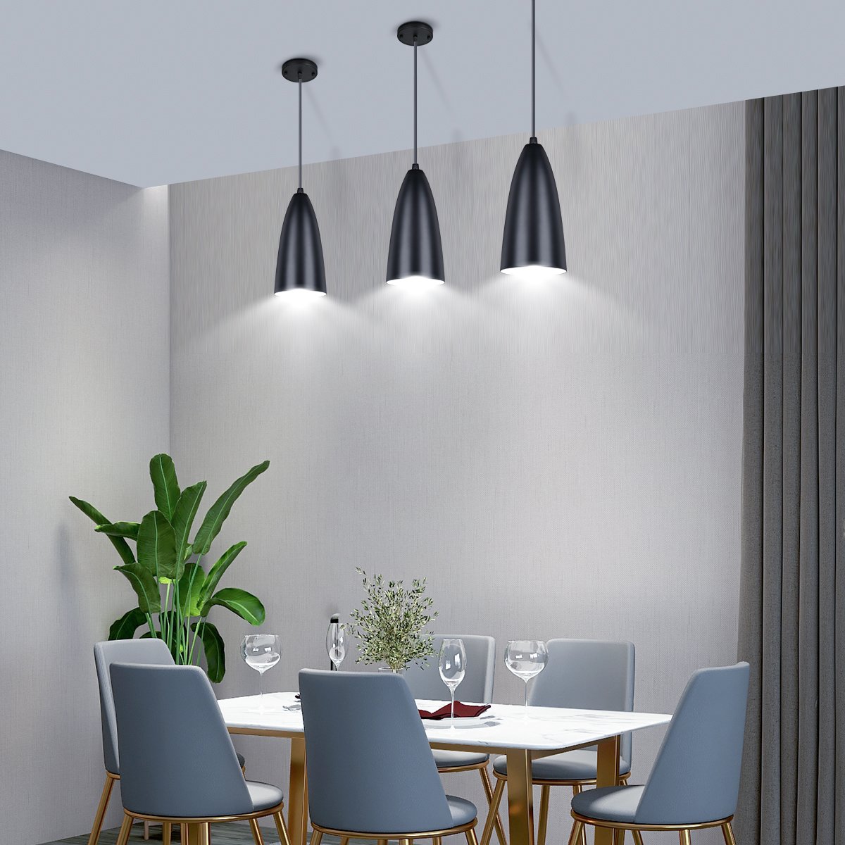 Modern Nordic Wooden Iron Pendant Light Lamp for Dinning Room Kitchen Indoor Linear Adjustable Hanging Lights/Led Pendant Light