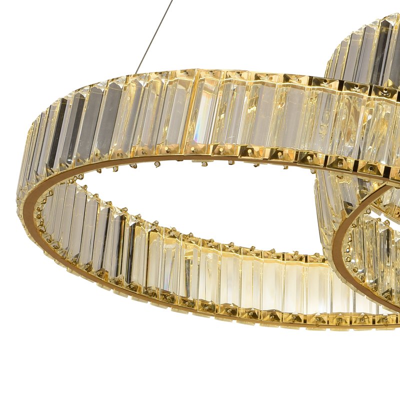 Modern Led Living Room Circle Crystal Pendant Lighting Hotel Villa New Design Ring Round Chandelier