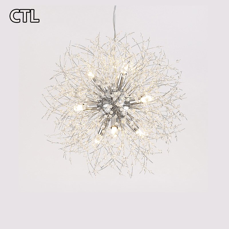 Kitchen Round Metal Gold Pendant Light Decorative Hanging Lamp Living Room Large Modern Luxury K9 Crystal Chandelier