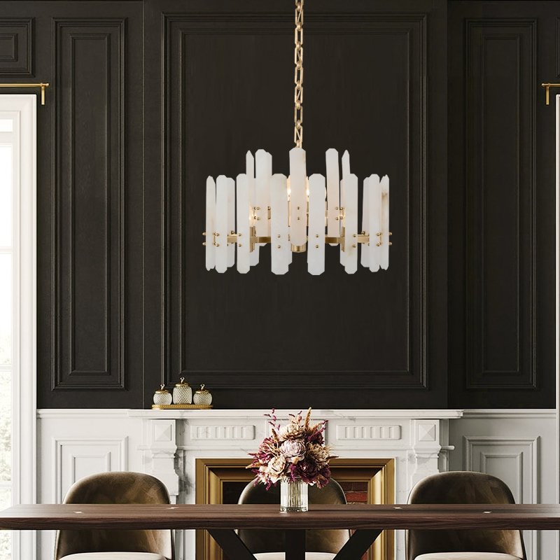 Modern American Design Lighting Alabaster Lamp Chandelier Hotel Villa Living Room Decoration Pendant Light