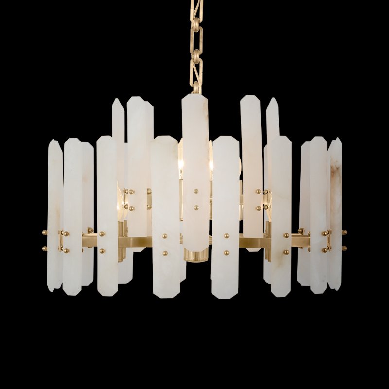 Modern American Design Lighting Alabaster Lamp Chandelier Hotel Villa Living Room Decoration Pendant Light