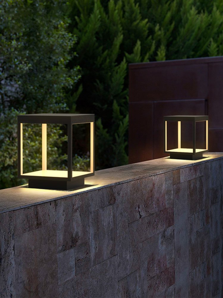 Modern Style Solar Pillar Mount Light Household Main Gate Lights Outdoor Garden Park Landscape Post Top Lighting