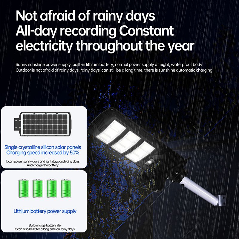 Omsen 450W All in One Integrated Solar Camera With Cctv Camera 4G Wifi Sim Card Street Light Solar Panels Lithium Battery