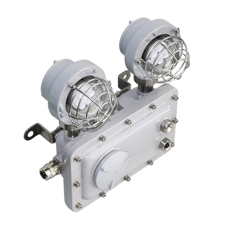 IECEx ATEX Listed Wall Mounted Explosion Proof Double Twin Head Light Emergency Lamp Led Double-head Exit Light