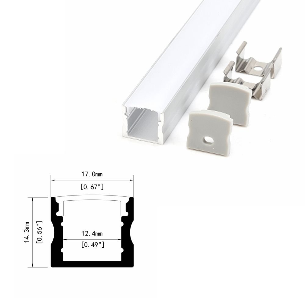 W17*H15mm Line Light Aluminium Channel Recessed Led Linear Strip Profile Housing U-shape Home Decoration Light Channel