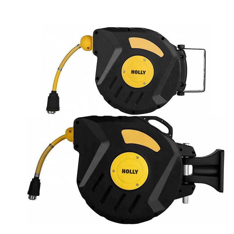 Automatic Compress Air Hose Drum 15 M + 1.5 M Pipe Reel 1/4 " Inch Connection Air Tool Wall Ceiling Hose Reel Rack Air Hose Reel