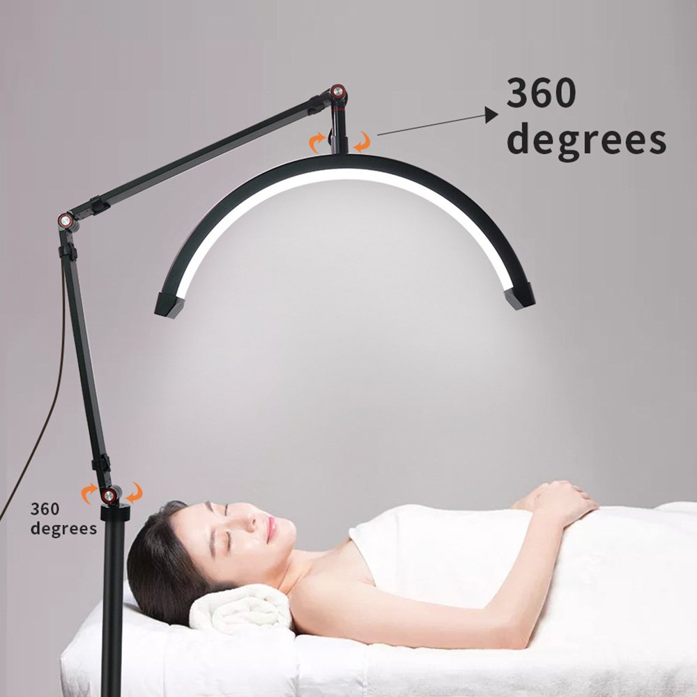 Hot Sales Dimmable Floor Lamp Beauty Ring Light Half Moon Led Moon Beauty Light Landing Led Lamp Eyelashes Extensions