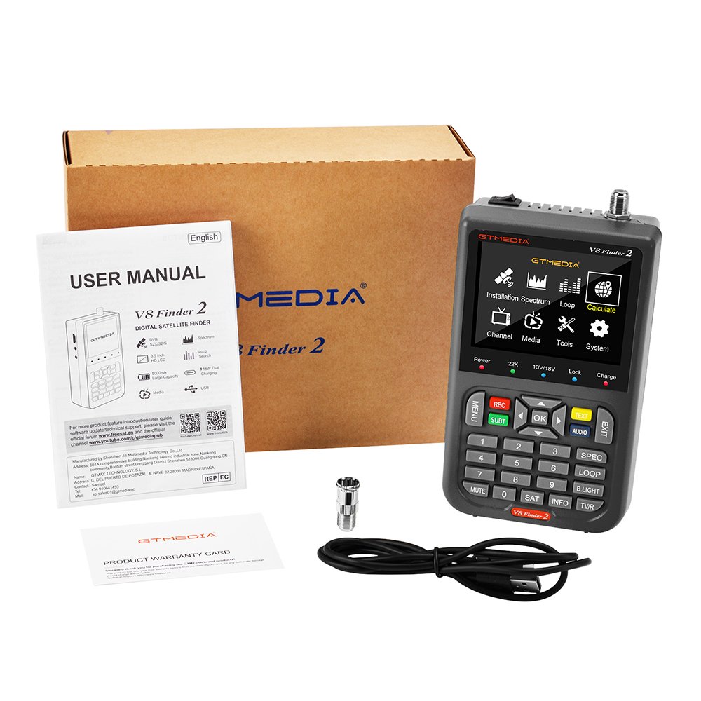 GTMEDIA V8 Finder 2 DVB S2X S2 S Handheld Meter Type C Charger HD Display Signal Sat Locator Satellite Finder V8Finder2