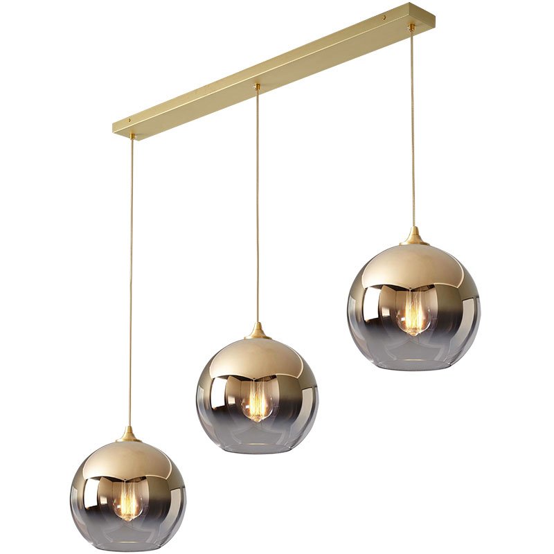 Round Ball Design Nordic Modern Pendant Light Kitchen Island Gold Luxury Single Hanging Glass Chandelier