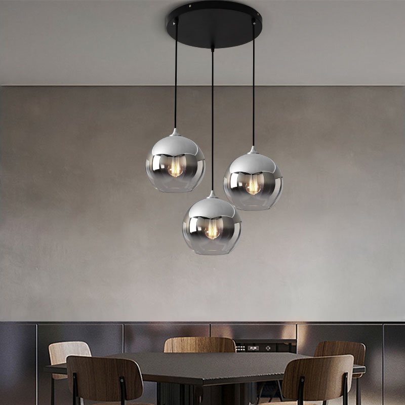 Round Ball Design Nordic Modern Pendant Light Kitchen Island Gold Luxury Single Hanging Glass Chandelier