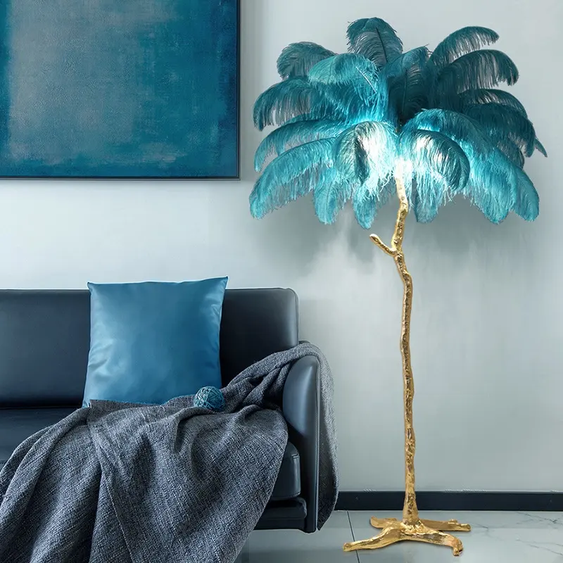 ECOJAS Home Decoration Modern Tree Standard Lights Feather Floor Lamp for Hotel for Living Room