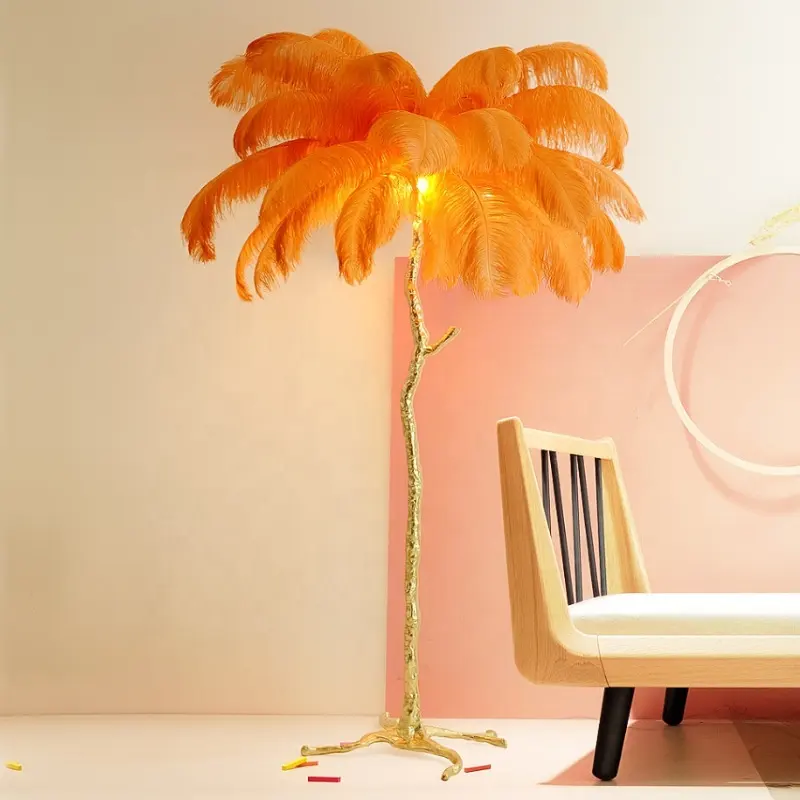 ECOJAS Home Decoration Modern Tree Standard Lights Feather Floor Lamp for Hotel for Living Room