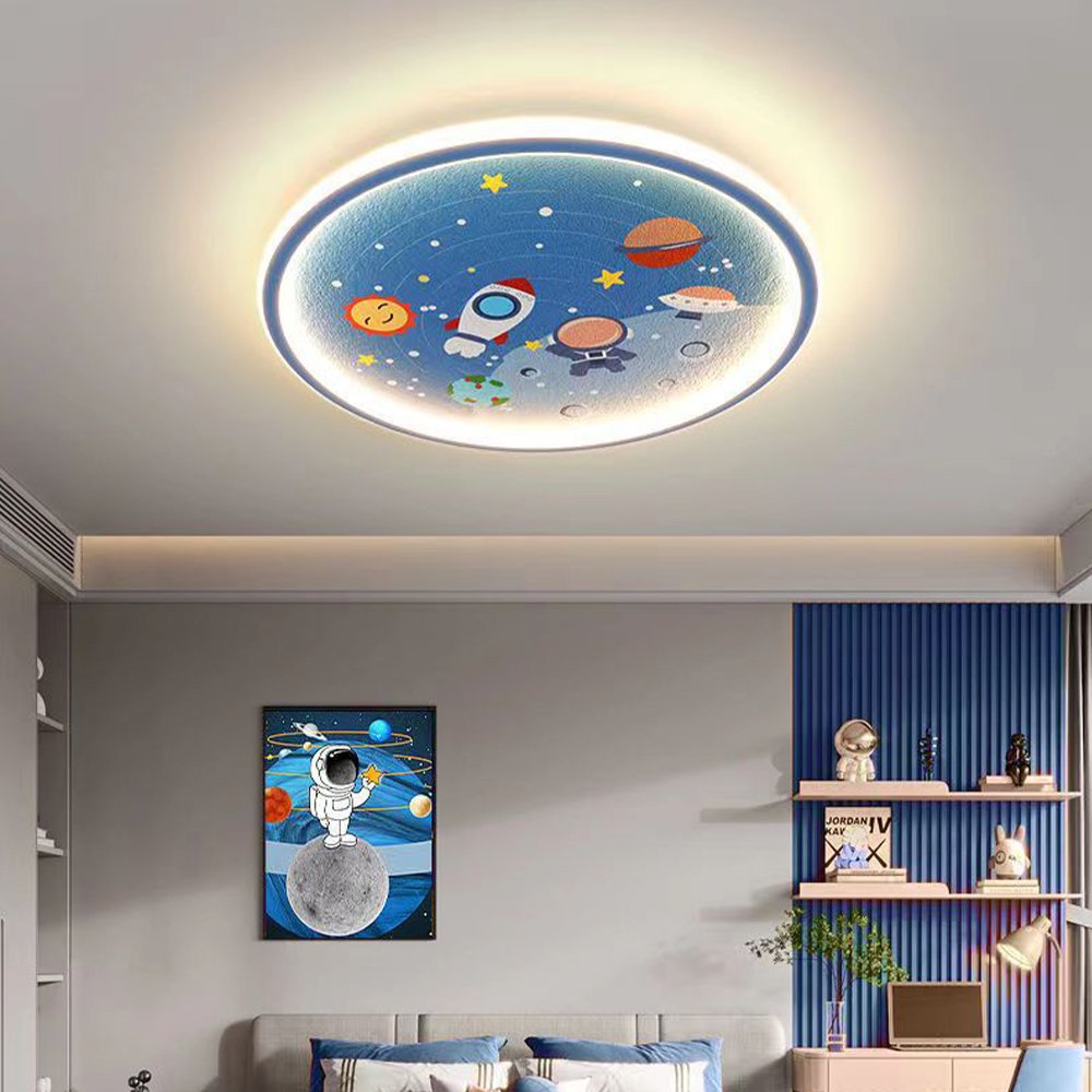 Children's Room Star Trajectory Eye protection Ceiling Light Three Color Stepless Dimming Early Education Bedroom Ceiling Light