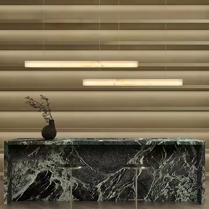 Alabaster Dining Table Design Chandelier Restaurant Kitchen Bar Minimalist Decoration Marble Pendant Light Coffee Hanging Light