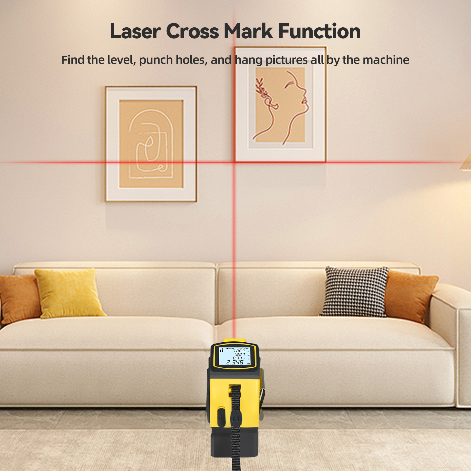ZHENBING 100m Portable One-button Laser Measurement Auto Lock Steel Tape Measure Electric Angle Laser Distance Meter