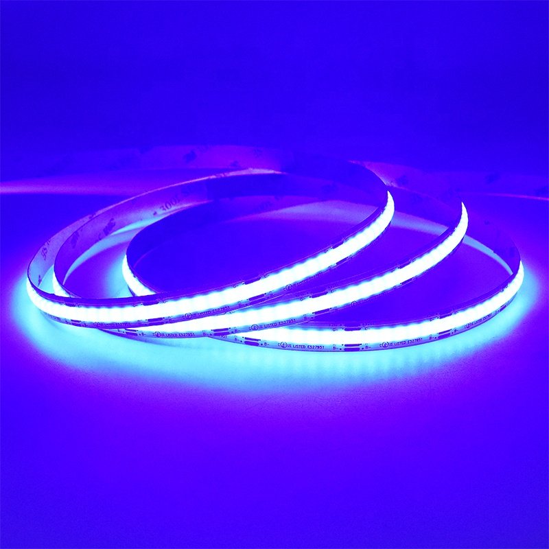 50M 100M No Welding Point 24V RGB COB Strip CRI90 672leds Indoor Outdoor 10MM RGB FOB LED Strip With WIFI Bluetooth 31MM Cut