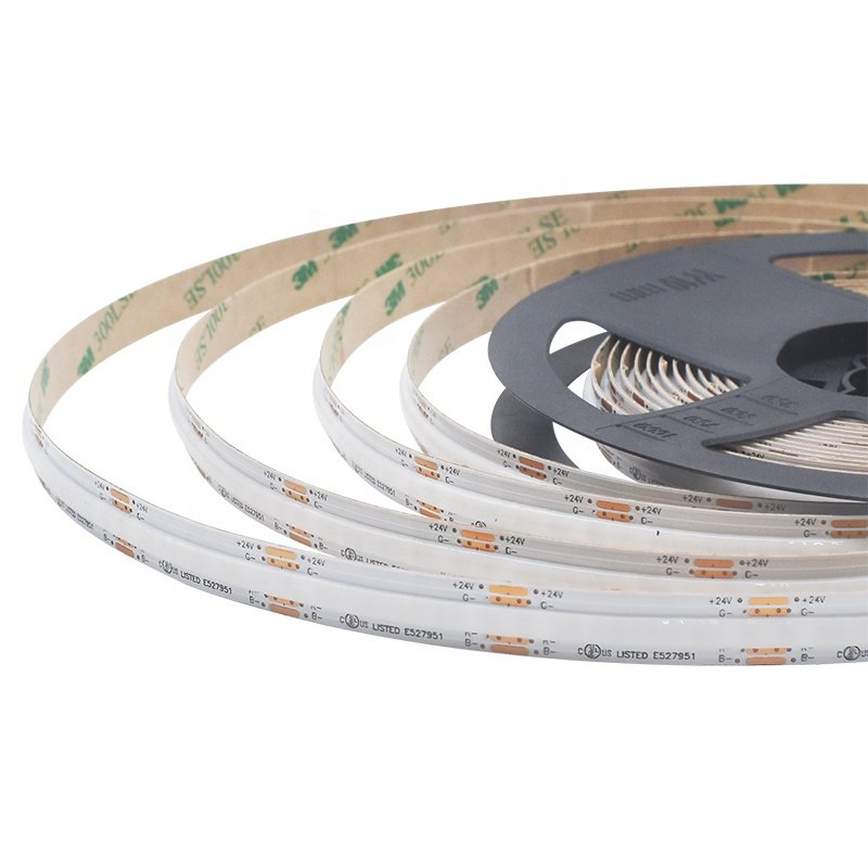 50M 100M No Welding Point 24V RGB COB Strip CRI90 672leds Indoor Outdoor 10MM RGB FOB LED Strip With WIFI Bluetooth 31MM Cut