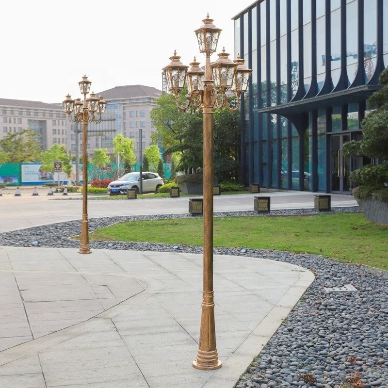 Classic European E27 Garden Lamp Post Outdoor Waterproof LED Street Light Aluminum Antique Garden Lamp Post Courtyard Light