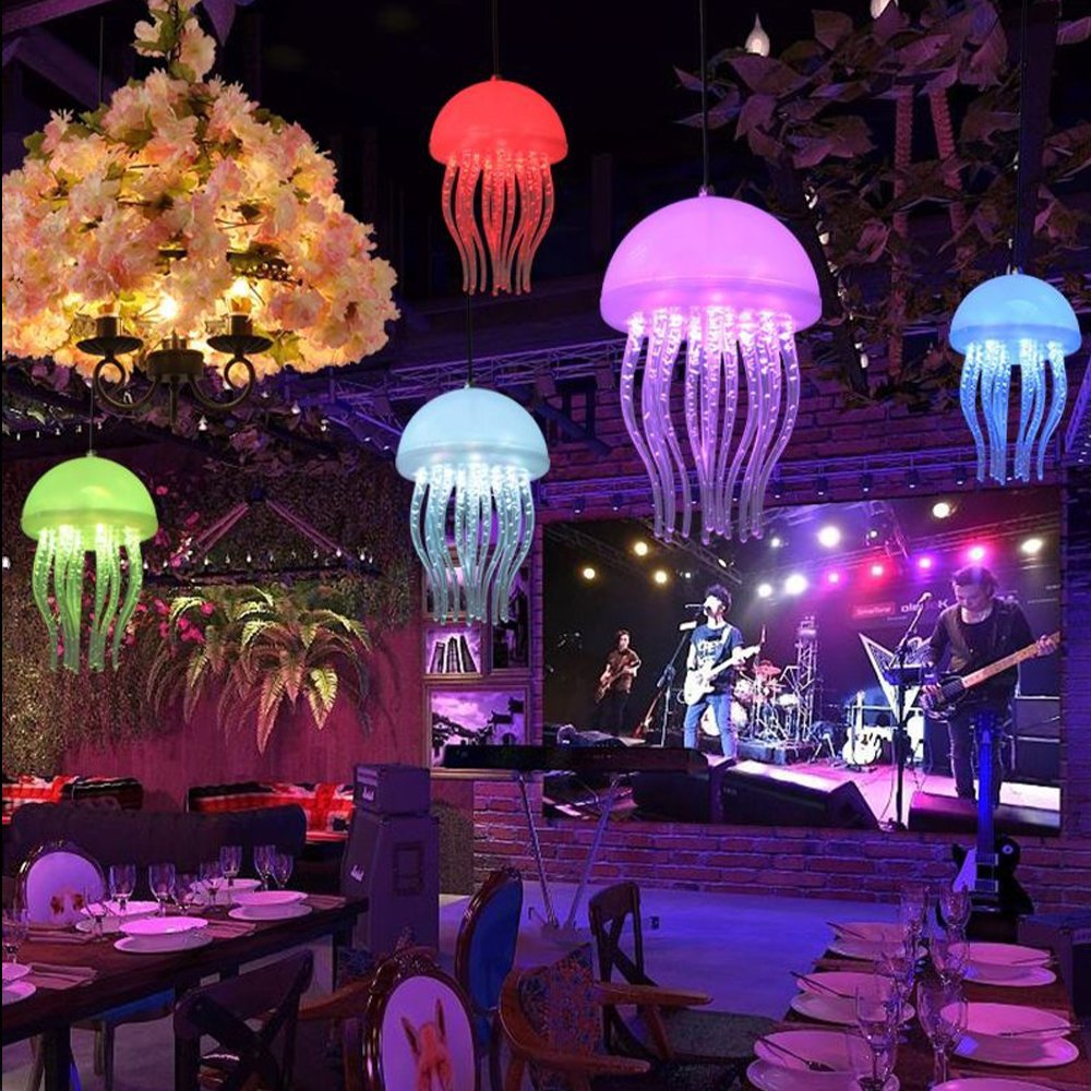 LED Simulation Jellyfish Small Chandelier IP65 Color Changing IP65 Waterproof Restaurant Atmosphere Landscape Decorative Lights